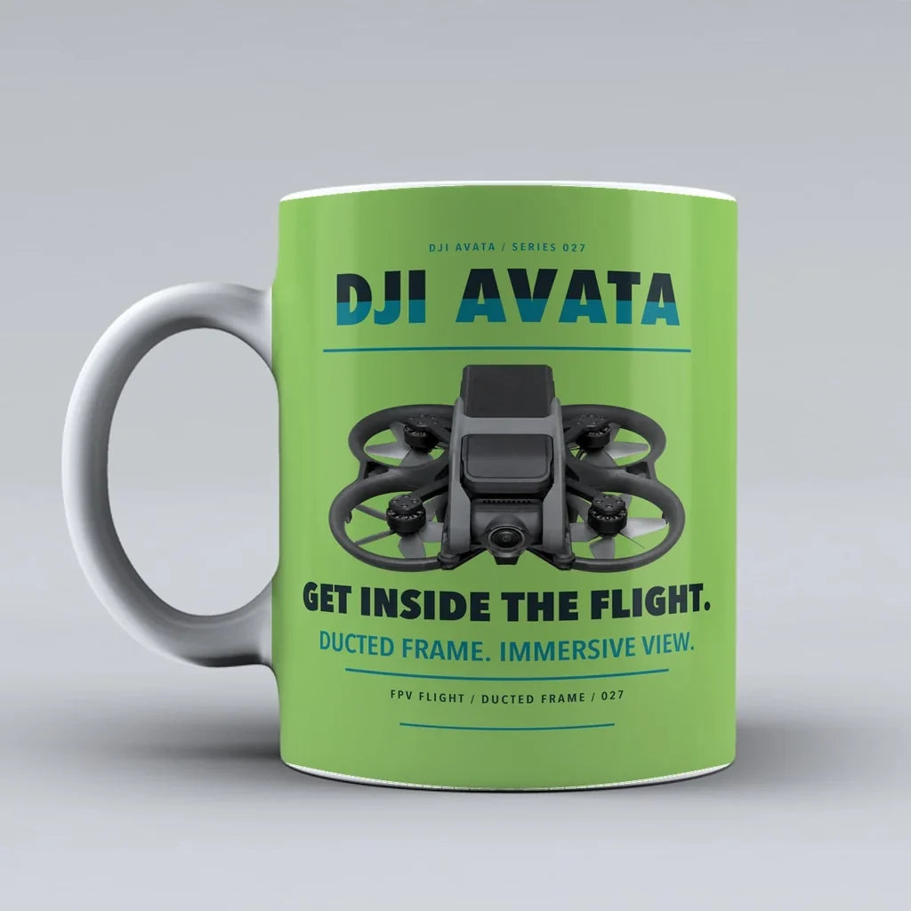 Avata Mug design on light green dji