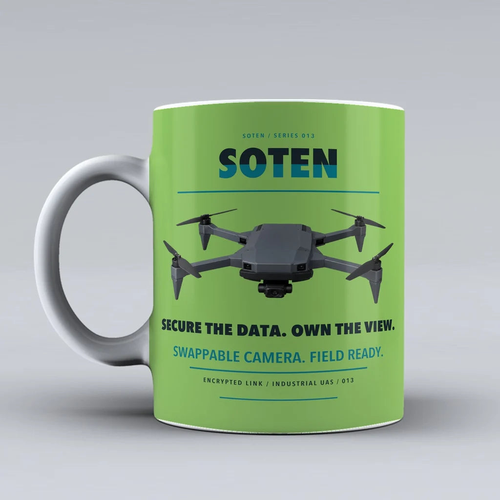 SOTEN Mug design on light green acsl