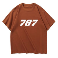Thumbnail for 787 Flat Text Designed Relax Fit T-Shirts - view 13