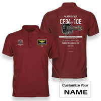 Thumbnail for CF34-10E design on red polo with custom name badge