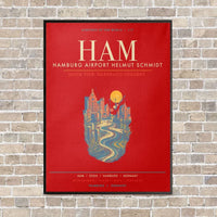 Thumbnail for Hamburg Airport Helmut Schmidt HAM - Canvas Framed - Red