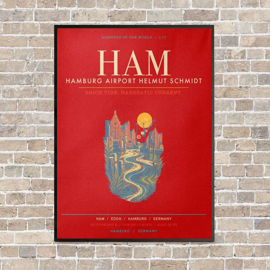 Hamburg Airport Helmut Schmidt HAM - Canvas Framed - Red
