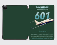 Thumbnail for Bombardier Challenger 601 design on dark green ipad tablet case