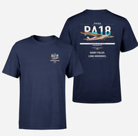 Thumbnail for Piper PA-18 Super Cub design on navy blue t-shirt, double-side print