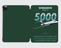 Thumbnail for Bombardier Global 5000 design on dark green ipad tablet case