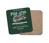 Thumbnail for PT6E-67XP design on dark green 1 piece coaster