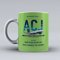 Thumbnail for ACJ TwoTwenty Mug design on light green airbus