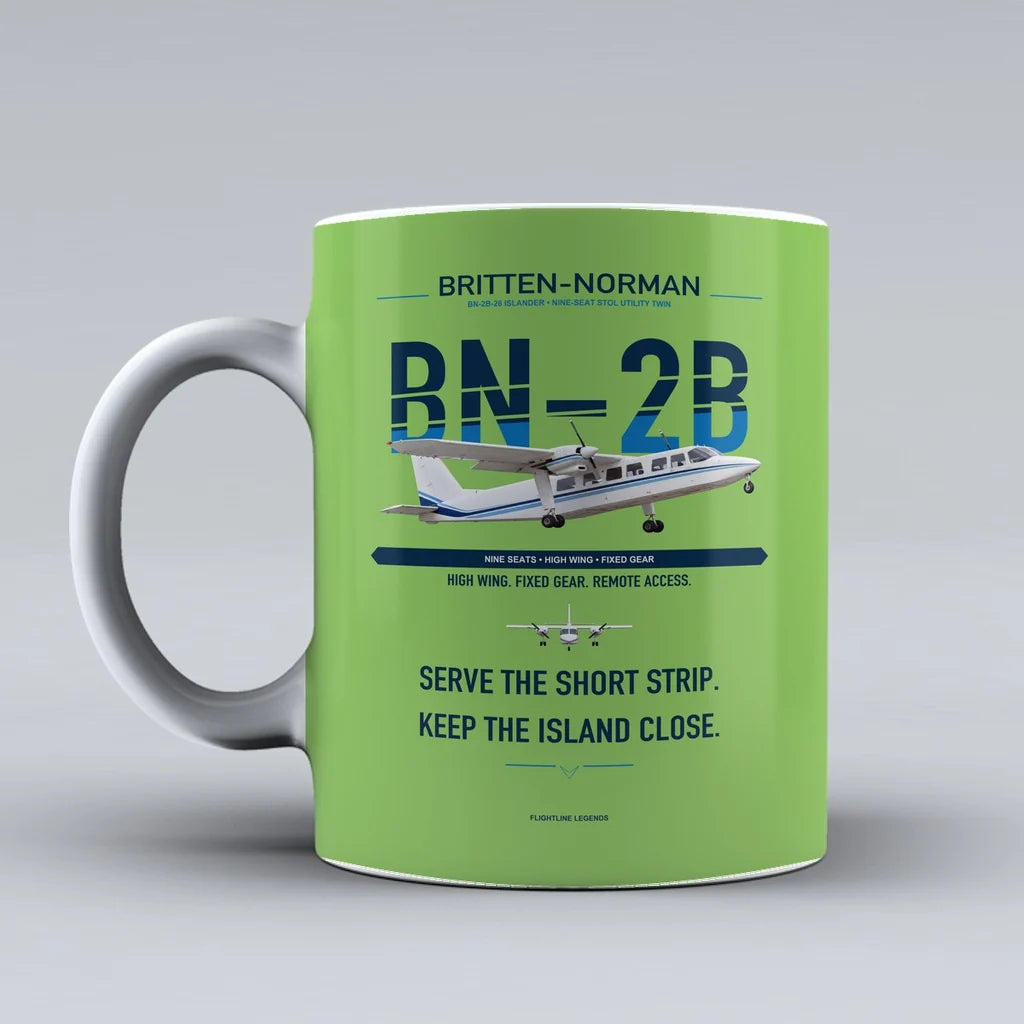 BN-2B-26 Islander Mug design on light green britten norman