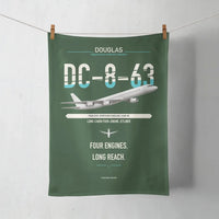 Thumbnail for Douglas DC-8-63 design on dark green towel