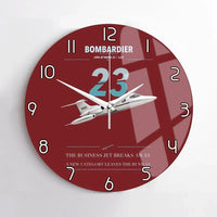 Thumbnail for Bombardier Learjet 23 design on dark red no frame wall clock