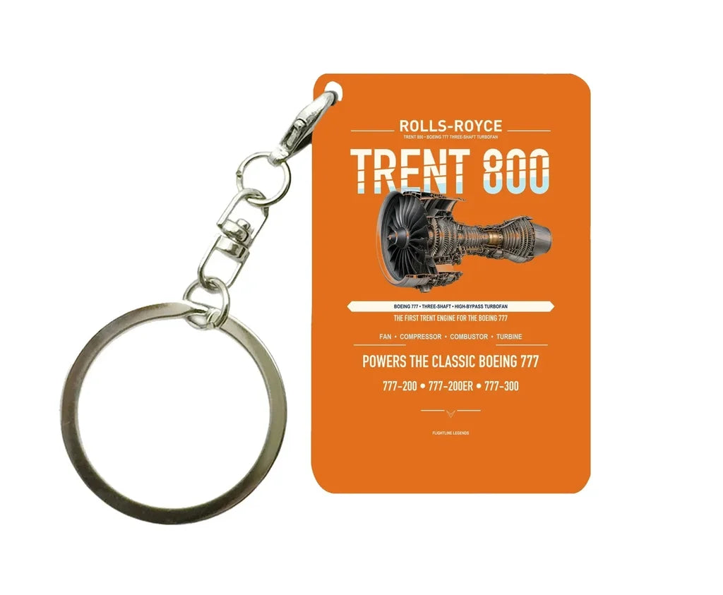 TRENT 800 Key Chain design on orange key chain