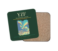 Thumbnail for Yellowknife Airport (YZF) design on dark green 1 piece coaster