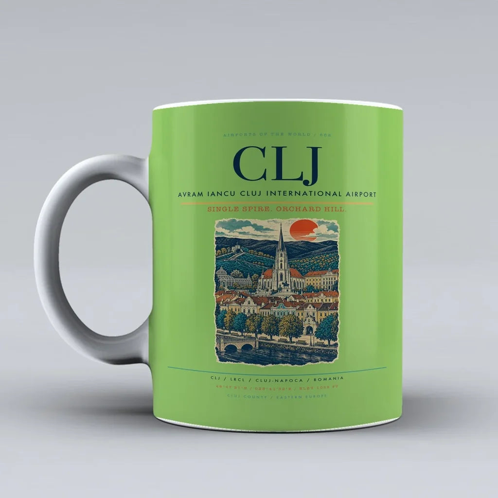 Avram Iancu Cluj International Airport CLJ Mug - Light Green