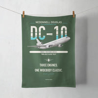 Thumbnail for McDonnell Douglas DC-10 design on dark green towel