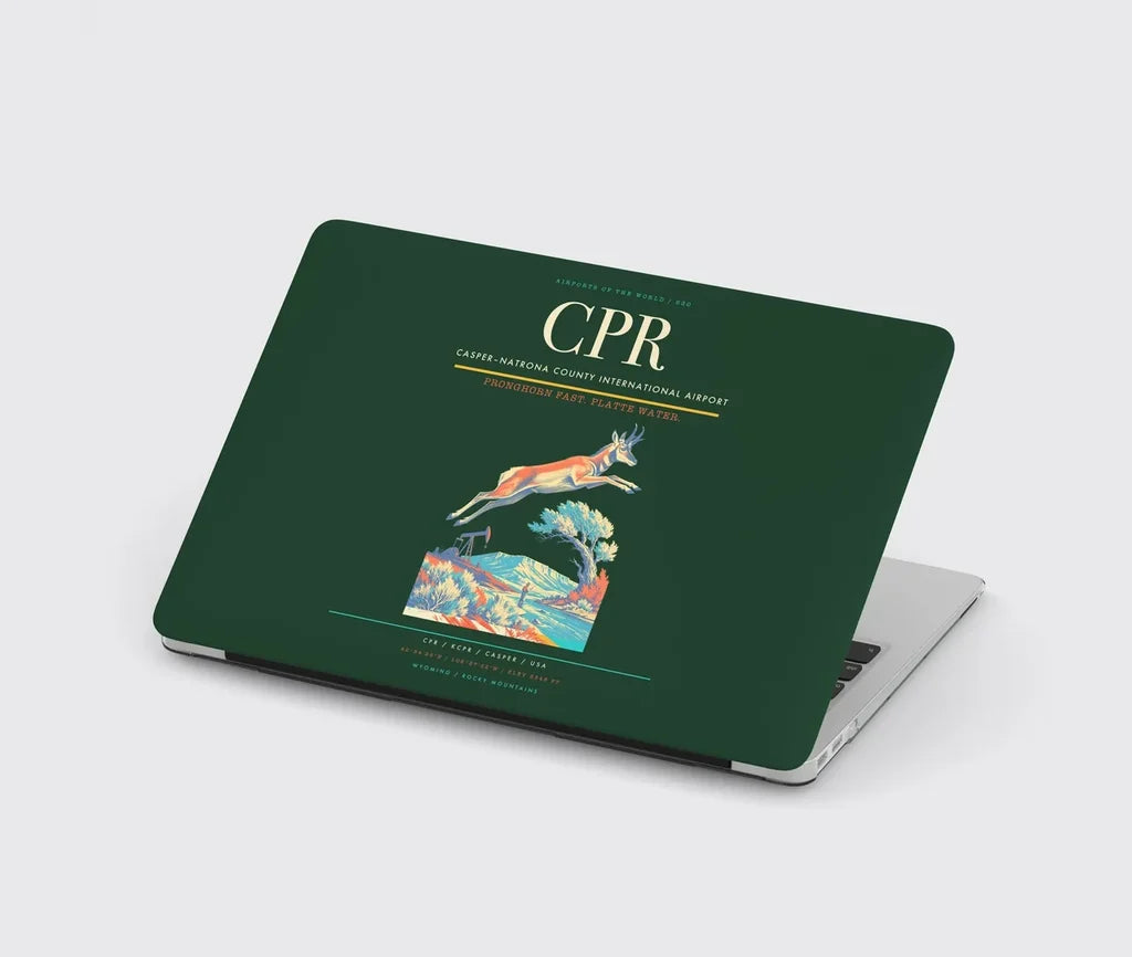 Casper–Natrona County International Airport (CPR) design on dark green MacBook case