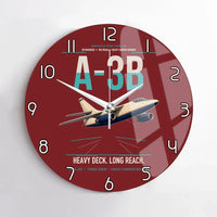 Thumbnail for A-3B Skywarrior design on dark red no frame wall clock