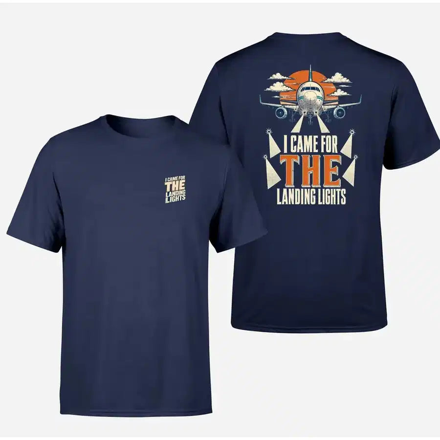 SIGNAL 521 - I Came For The Landing Lights - Double-Side T-Shirt design on navy blue double side t shirt