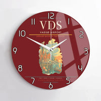 Thumbnail for Vadsø Airport (VDS) design on dark red no frame wall clock