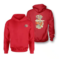 Thumbnail for SIGNAL 645 - The Grid Looks Different From Above - Double-Side Hoodie design on red double side hoodie