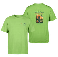 Thumbnail for Leipzig–Halle Airport (LEJ) design printed on light green double-side t-shirt