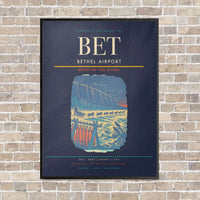 Thumbnail for Bethel Airport BET - Canvas Framed - Navy Blue