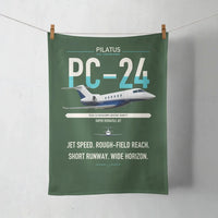 Thumbnail for Pilatus PC-24 design on dark green towel