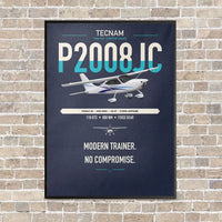 Thumbnail for Tecnam P2008JC NG vertical canvas print - framed - navy blue background
