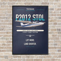 Thumbnail for Tecnam P2012 STOL vertical canvas print - framed - navy blue background