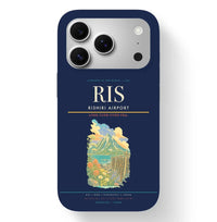Thumbnail for Rishirifuji Airport (RIS) design on navy blue iPhone 17 Pro MagSafe case