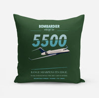 Thumbnail for Bombardier Global 5500 design on dark green pillow