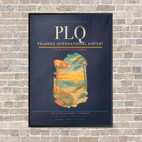 Thumbnail for Palanga International Airport PLQ vertical canvas print - framed - navy blue background