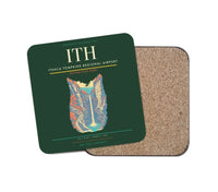 Thumbnail for Ithaca Tompkins Regional Airport (ITH) design on dark green 1 piece coaster