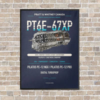 Thumbnail for PT6E-67XP vertical canvas print - framed - navy blue background