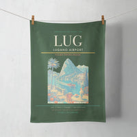 Thumbnail for Lugano Airport (LUG) design on dark green towel