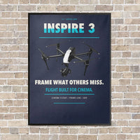Thumbnail for DJI Inspire 3 vertical canvas print - framed - navy blue background