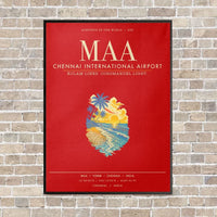 Thumbnail for Chennai International Airport MAA - Canvas Framed - Red