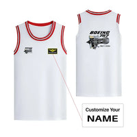Thumbnail for Boeing 757 & Rolls Royce Engine (RB211) Designed Basketball Style Sports Tank Tops - view 13
