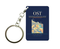 Thumbnail for Ostend-Bruges International Airport (OST) design on navy blue key chain