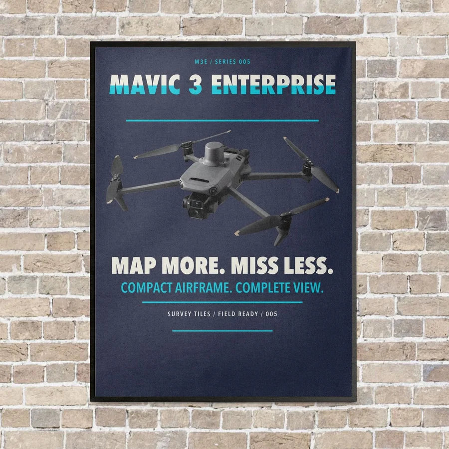DJI Mavic 3 Enterprise vertical canvas print - framed - navy blue background