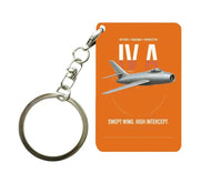 Thumbnail for Dassault Mystère IV A design on orange designed key chain, double-side print