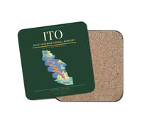 Thumbnail for Hilo International Airport (ITO) design on dark green 1 piece coaster