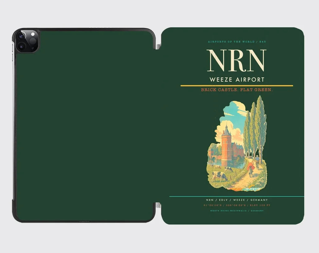 Weeze Airport (NRN) design on dark green ipad tablet case