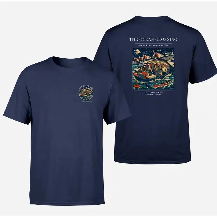 VINTAGE G4058 - The Ocean Crossing - Double-Side T-Shirt design on navyblue double side t shirt