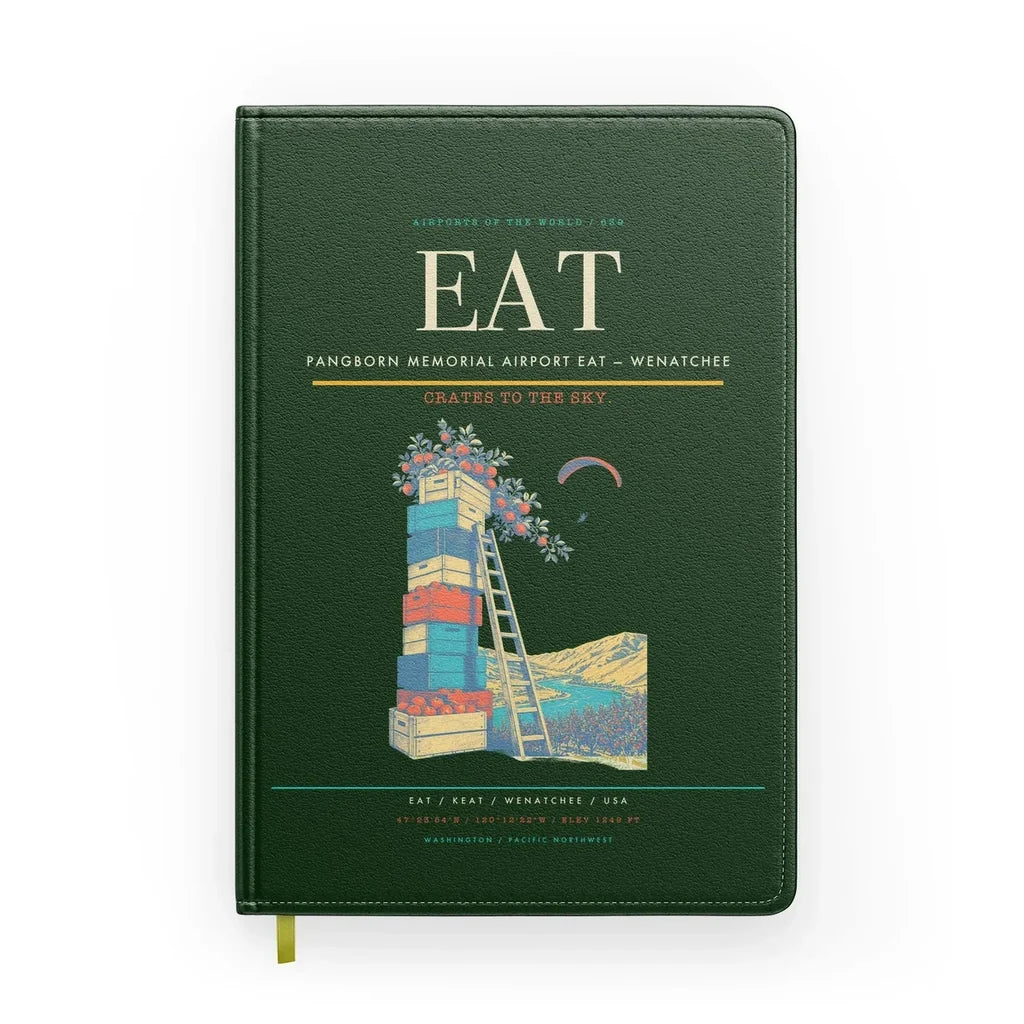 Pangborn Memorial Airport (EAT) design on dark green notebook