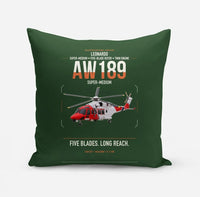 Thumbnail for Leonardo AW189 design on dark green pillow