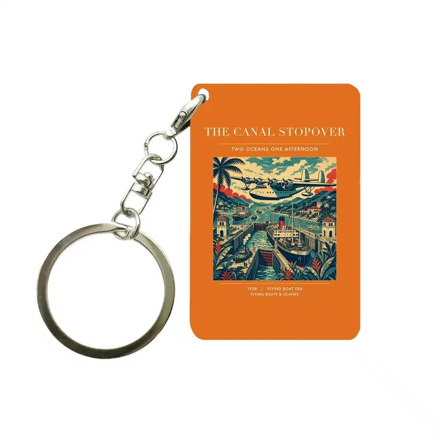 VINTAGE G4077 - The Canal Stopover - Designed Key Chain design on orange