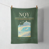 Thumbnail for Cornwall Airport Newquay (NQY) design on dark green towel
