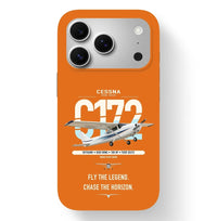 Thumbnail for Cessna 172 Skyhawk design on orange magsafe iphone case, for iPhone 17 Pro