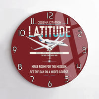 Thumbnail for Cessna Citation Latitude design on dark red no frame wall clock