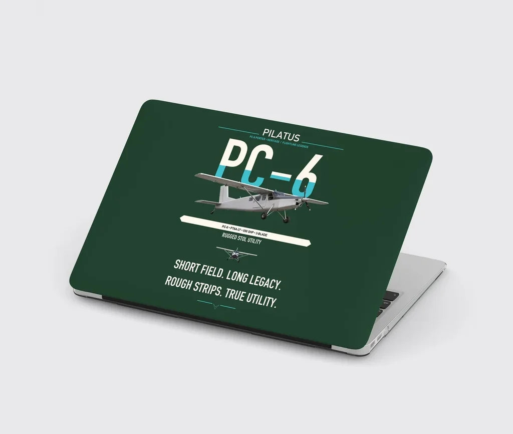 Pilatus PC-6 Porter design on dark green MacBook case